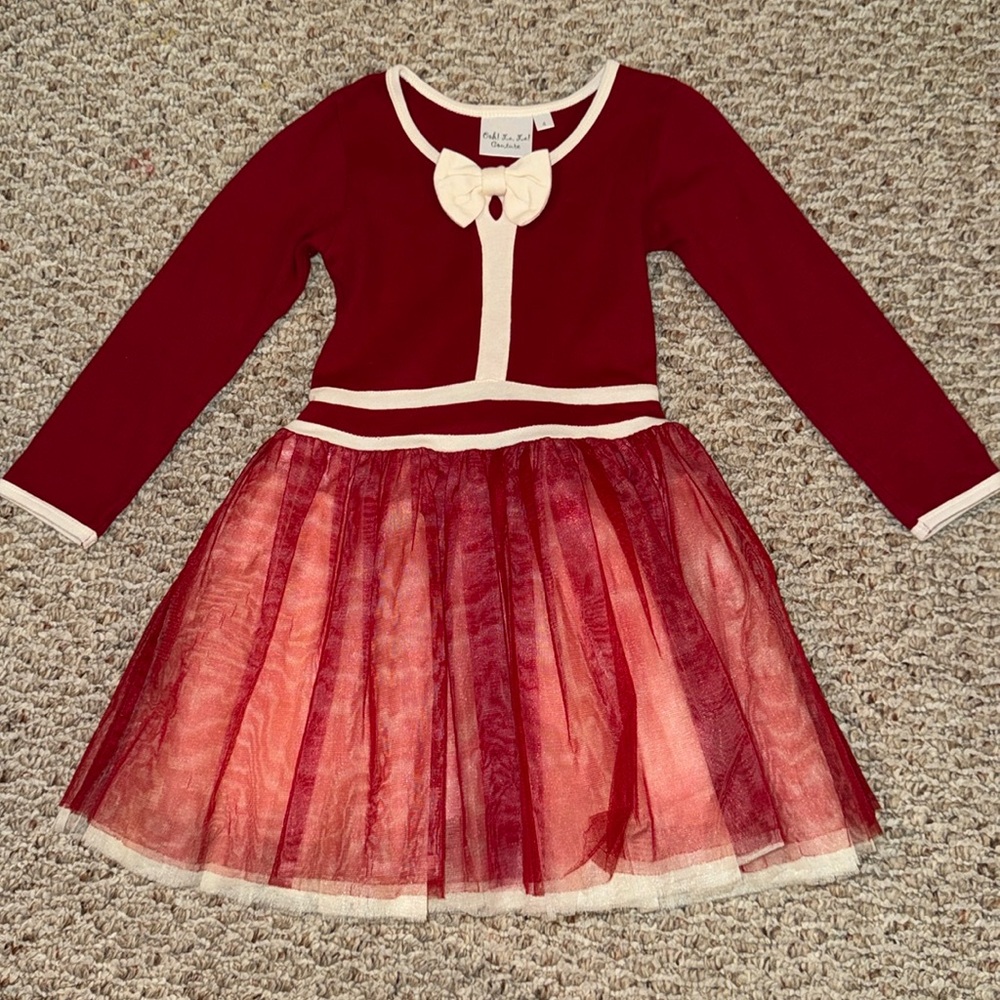 Beautiful boutique red Ooh! La, La! Couture child dress size 4